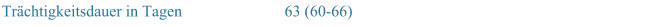Trchtigkeitsdauer in Tagen 63 (60-66)